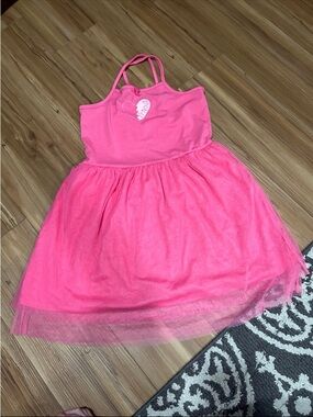Gymboree Pink Tulle Halter Dress with Heart Accent Size 10-12
